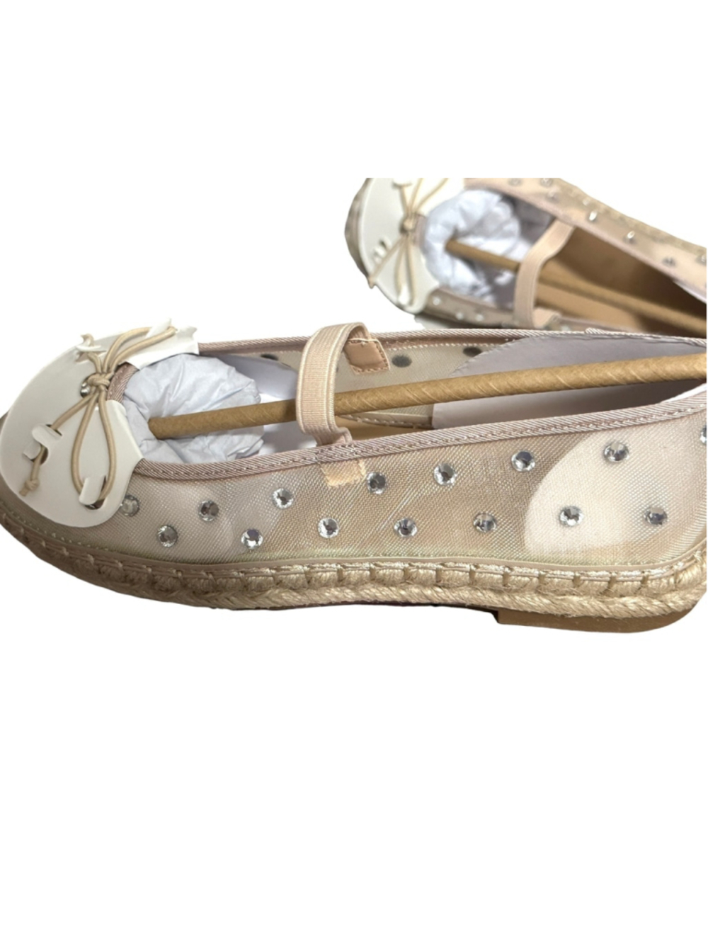 Mary Jane Mesh Espadrilles Rhinestones Size 5, Blush/Nude, Madden Girl - Picture 5 of 9